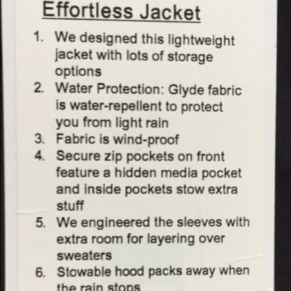 NWT BLK LULULEMON EFFORTLESS JACKET -- Size 6 or 8 - Picture 6 of 8